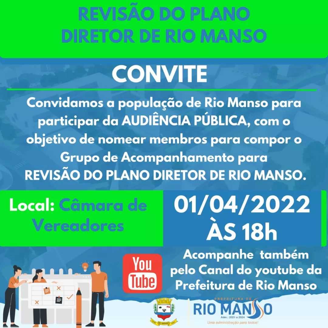 Prefeitura Municipal de Rio Manso Divulgação realizada para 1ª